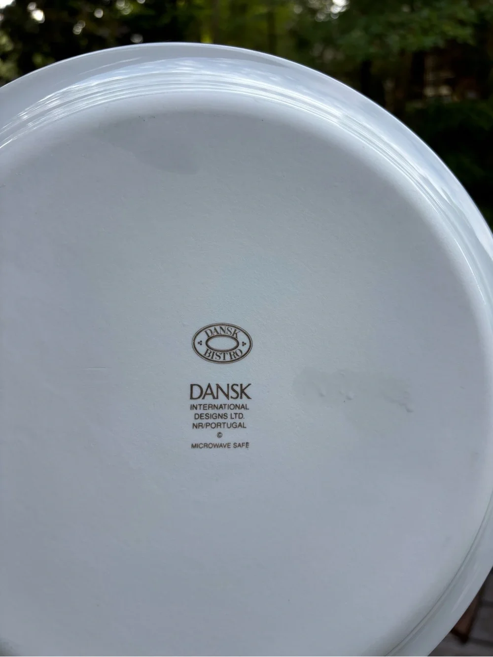 Dansk Christianshavn Blue White Dinner Plate with Navy Blue Trim Set of 4